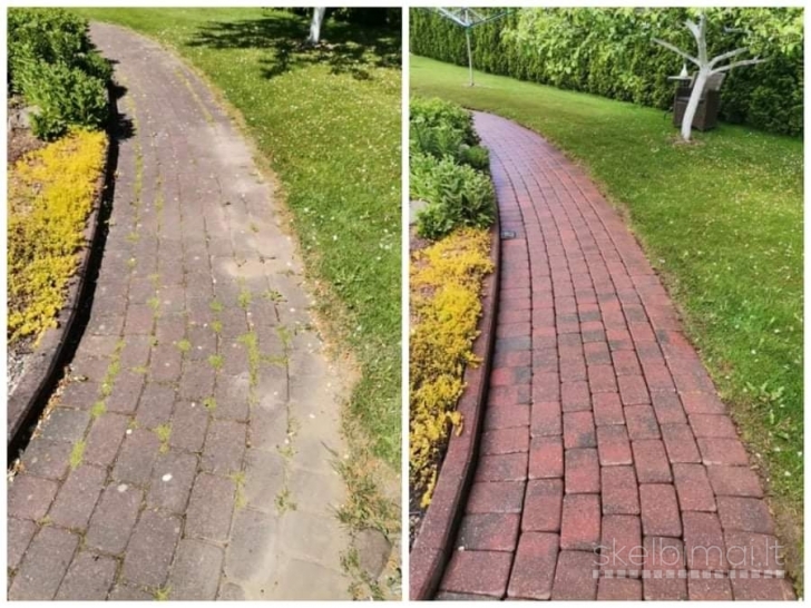 Trinkelių, fasadų, stogų valymas, plovimas. Klaipėda, Palanga, Kretinga.