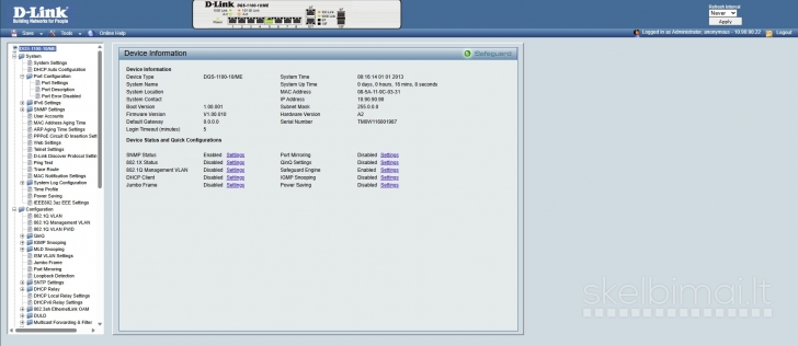 D-Link DGS-1100-10/ME L2 Metro Managed / Fanless