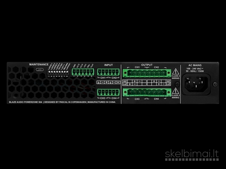 Blaze Audio PowerZone™ 504 – D-Klasės keturių kanalų galios stiprintuvas