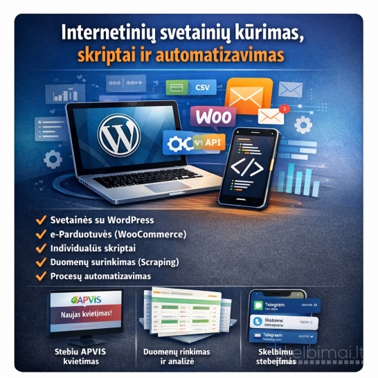 Internetinių svetainių kūrimas, skriptai ir automatizavimas