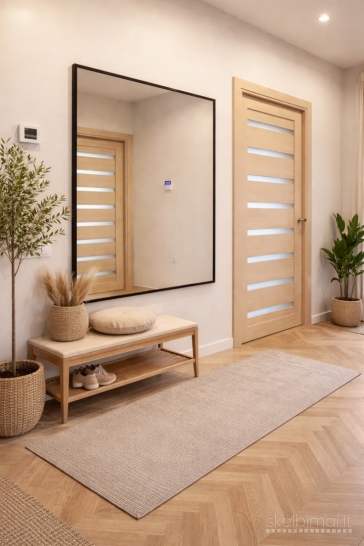 Veidrodis su juodu rėmeliu