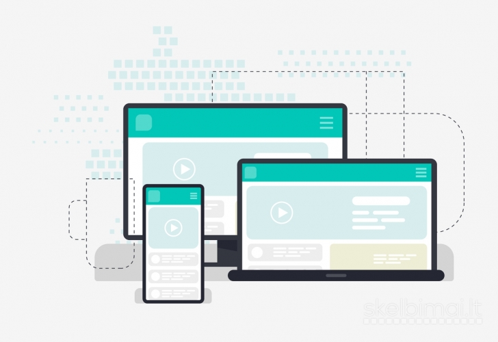 Modernių internetinių svetainių kūrimas nuo 150 EUR