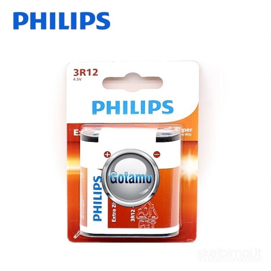 955 3R12 3LR12 MN1203 1289 1vnt Philips 4.5V baterija elementas