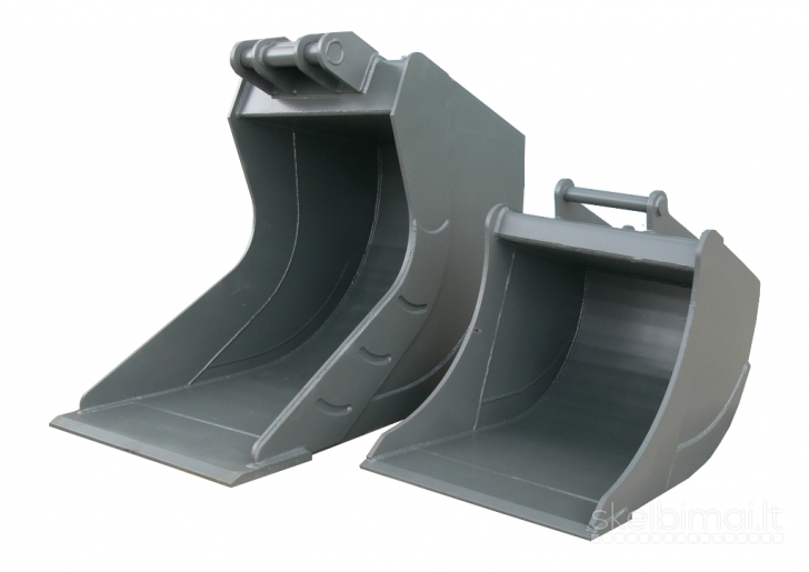 Kaušai ekskavatoriams, mini ekskavatoriams, greitosios jungtys.