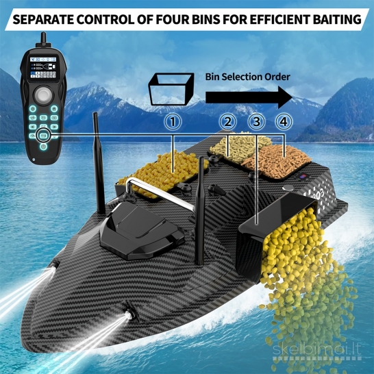 Naujas Flytec V803 GPS jaukinimo laivelis pašaro gabenimo