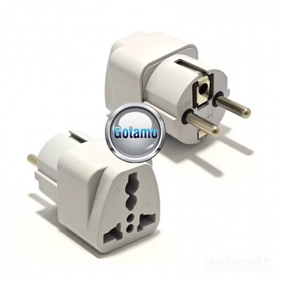 956 220V tinklo adapteris perėjimas iš UK / US / AU į EU (europinį) lizdą