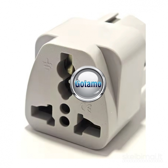 956 220V tinklo adapteris perėjimas iš UK / US / AU į EU (europinį) lizdą