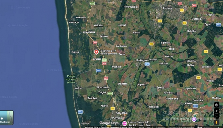 Parduodamas namu valdos sklypas pajūrio regioniniame parke