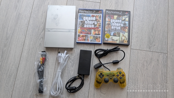 Sony PlayStation 2 Slim Silver SCPH-70004 PAL + 2 žaidimai