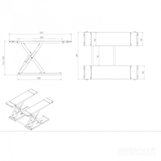 130cm Kėlimo aukščio žirklinis keltuvas vienfazis