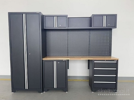 Profesionalus darbastalių komplektas, garažo baldai, 13vnt