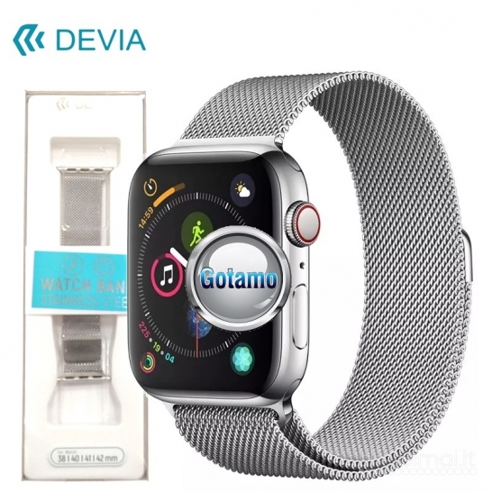 978 Apyrankės dirželiai Devia Elegant Milanese Apple Watch 38 40 41 mm metalinės