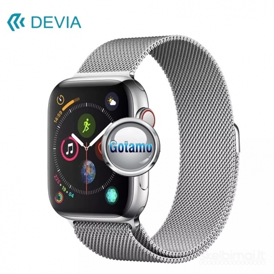 978 Apyrankės dirželiai Devia Elegant Milanese Apple Watch 38 40 41 mm metalinės