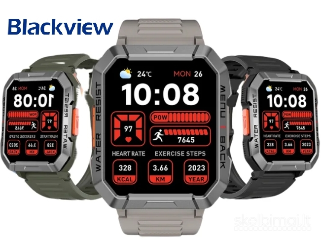 NAUJAS! BLACKVIEW 2.01" HD IŠMANUSIS LAIKRODIS - SMART WATCH