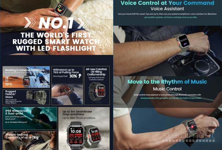 NAUJAS! BLACKVIEW 2.01" HD IŠMANUSIS LAIKRODIS - SMART WATCH