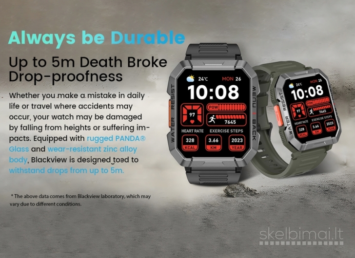 NAUJAS! BLACKVIEW 2.01" HD IŠMANUSIS LAIKRODIS - SMART WATCH