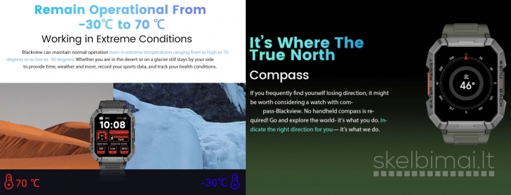 NAUJAS! BLACKVIEW 2.01" HD IŠMANUSIS LAIKRODIS - SMART WATCH
