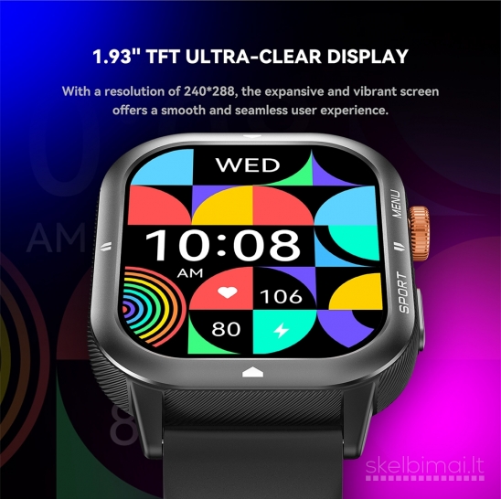 NAUJAS! CUBOT 1.93" HD IŠMANUSIS LAIKRODIS - SMART WATCH