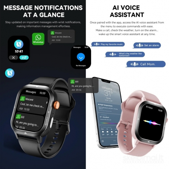 NAUJAS! CUBOT 1.93" HD IŠMANUSIS LAIKRODIS - SMART WATCH