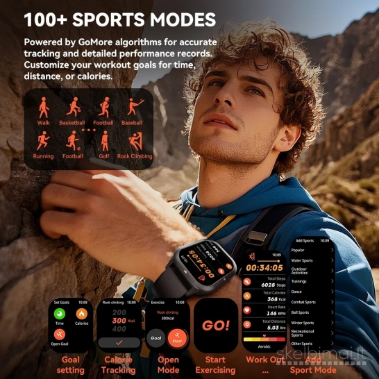 NAUJAS! CUBOT 1.93" HD IŠMANUSIS LAIKRODIS - SMART WATCH