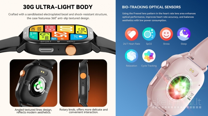 NAUJAS! CUBOT 1.93" HD IŠMANUSIS LAIKRODIS - SMART WATCH