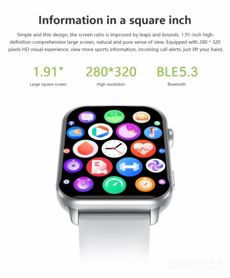 NAUJAS BLACKVIEW 1.91" HD  IŠMANUSIS LAIKRODIS - SMART WATCH