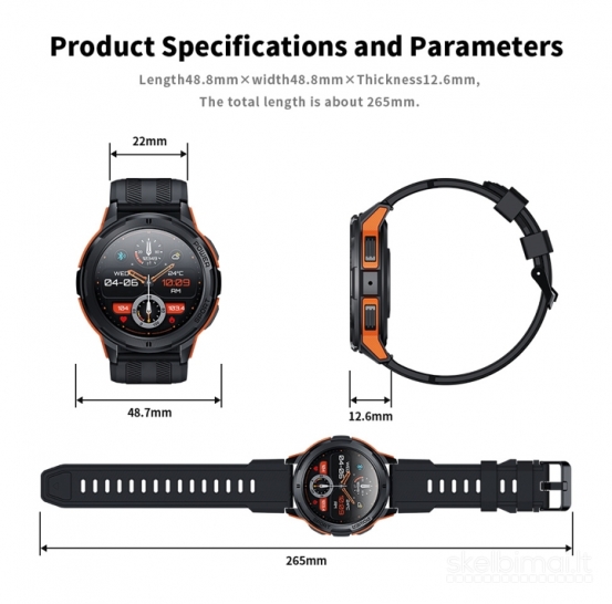 NAUJAS! OUKITEL 1.43" AMOLED HD IŠMANUSIS LAIKRODIS - SMART WATCH