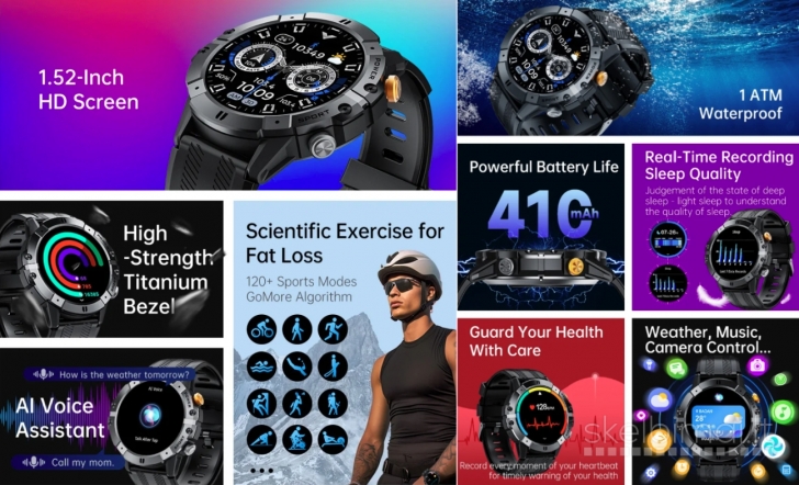 NAUJAS! CUBOT 1.52" HD IŠMANUSIS LAIKRODIS - SMART WATCH