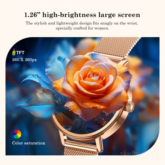 NAUJAS! BLACKVIEW LADY 1.26" HD IŠMANUSIS LAIKRODIS - SMART WATCH