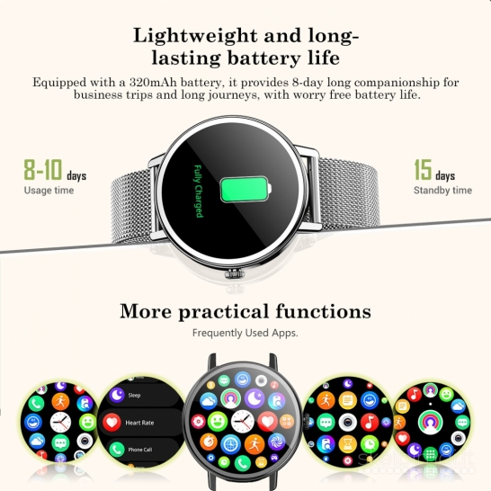 NAUJAS! BLACKVIEW LADY 1.26" HD IŠMANUSIS LAIKRODIS - SMART WATCH