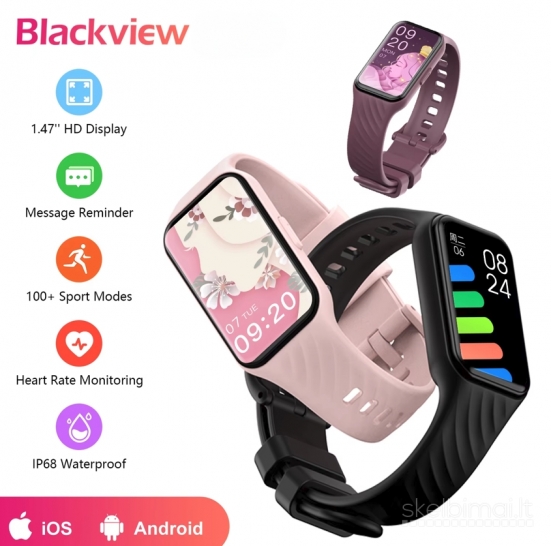 NAUJAS! BLACKVIEW 1.47" HD IŠMANUSIS LAIKRODIS  - SMART WATCH