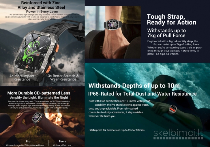 NAUJAS! BLACKVIEW PRO 1.91" HD  IŠMANUSIS LAIKRODIS - SMART WATCH