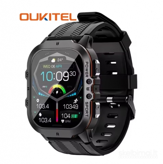 NAUJAS! OUKITEL 1.96" AMOLED HD IŠMANUSIS LAIKRODIS - SMART WATCH