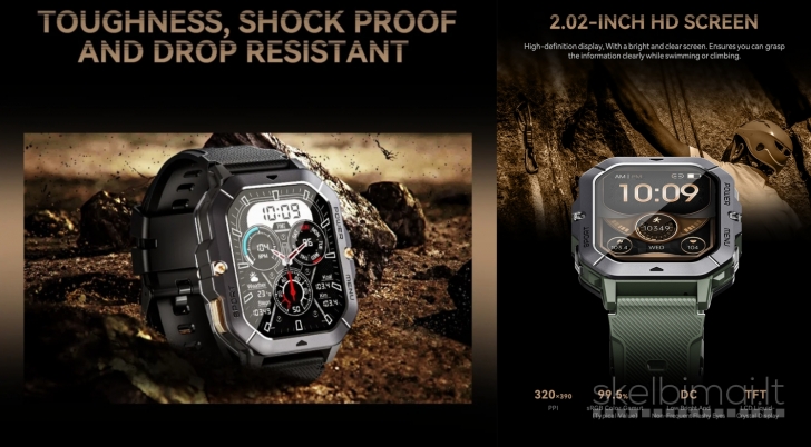 NAUJAS! CUBOT 2.02" HD IŠMANUSIS LAIKRODIS - SMART WATCH