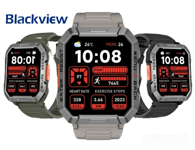 NAUJAS! BLACKVIEW 2.01" HD IŠMANUSIS LAIKRODIS - SMART WATCH