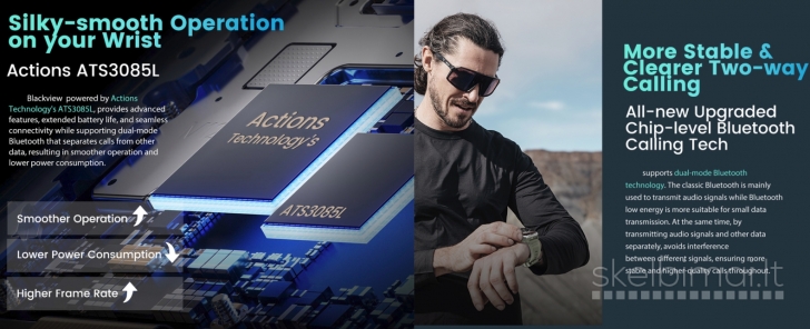 NAUJAS! BLACKVIEW 2.01" HD IŠMANUSIS LAIKRODIS - SMART WATCH