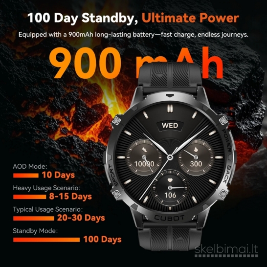 NAUJAS! CUBOT AMOLED 1.73" HD IŠMANUSIS LAIKRODIS - SMART WATCH