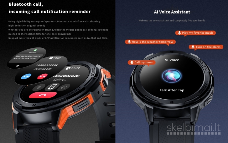 NAUJAS! OUKITEL 1.43" AMOLED HD IŠMANUSIS LAIKRODIS - SMART WATCH