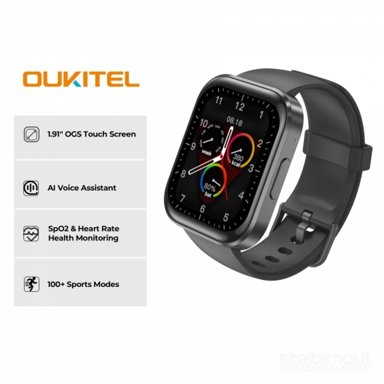 NAUJAS! OUKITEL 1.91" HD IŠMANUSIS LAIKRODIS - SMART WATCH