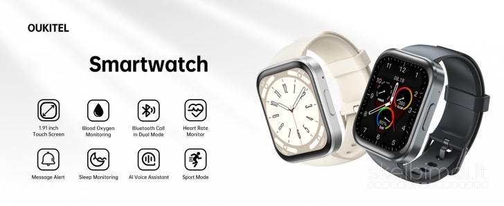 NAUJAS! OUKITEL 1.91" HD IŠMANUSIS LAIKRODIS - SMART WATCH