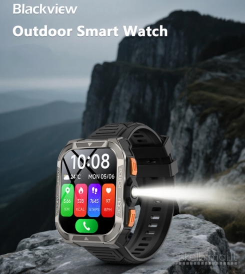 NAUJAS! BLACKVIEW PRO 1.91" HD IŠMANUSIS LAIKRODIS - SMART WATCH