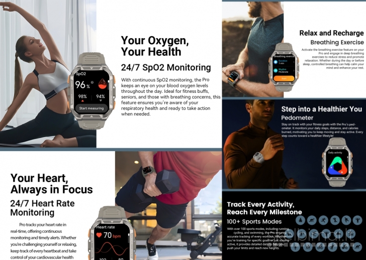 NAUJAS! BLACKVIEW PRO 1.91" HD IŠMANUSIS LAIKRODIS - SMART WATCH