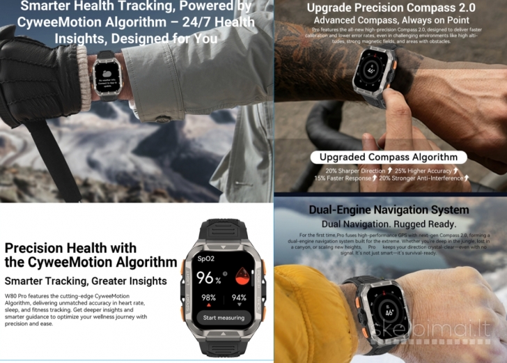 NAUJAS! BLACKVIEW PRO 1.91" HD IŠMANUSIS LAIKRODIS - SMART WATCH