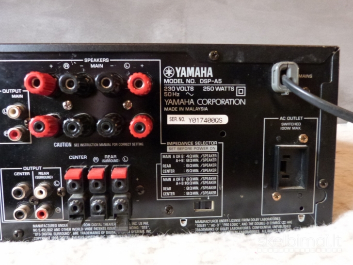 YAMAHA DSP-A5 amplifier. DTS. Dolby Digital 5.1channels. Cinema DSP.