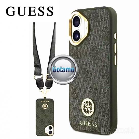 994 Dėklas nugarėlė GUESS Style1 su MagSafe – Apple iPhone 17 su 32mm diržu