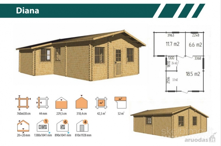 Sodas "Mano vasara" su 2 naujais mediniais pastatais.