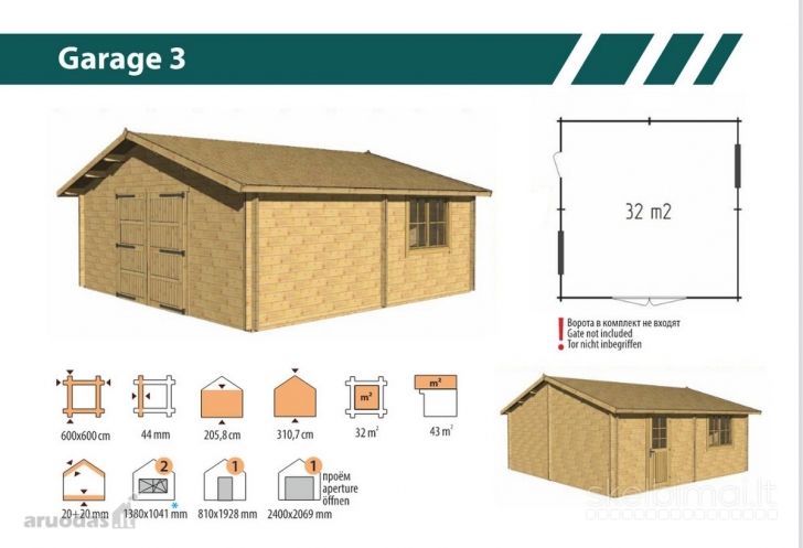 Sodas "Mano vasara" su 2 naujais mediniais pastatais.
