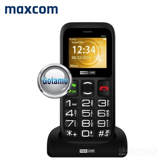 1002 Mobilusis telefonas Maxcom Comfort MM426 SE su įkrovimo stotele
