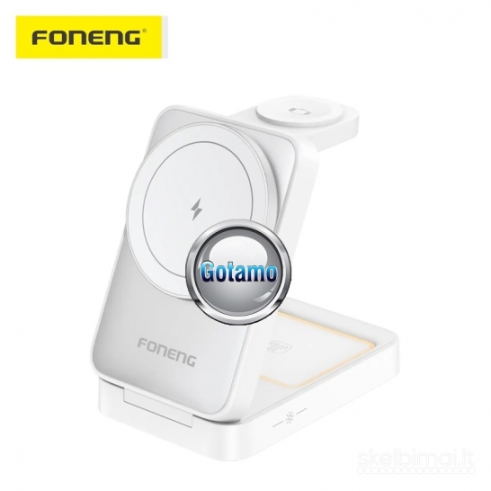 1004 Bevielio įkrovimo stotelė 3in1 15W Foneng MagSafe