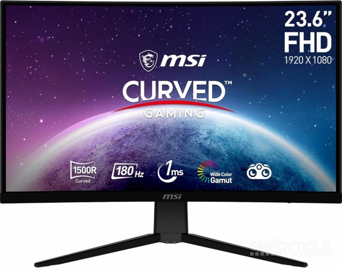 Naujas 24'' Msi Curved Gaming 180hz 1 m/s